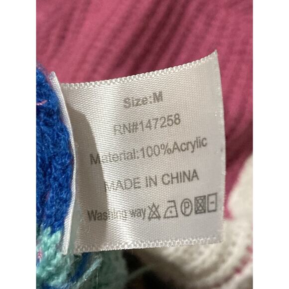 Simply Southerns Sweater Women’s Medium Distressed Striped Pink White Blue - Picture 4 of 10